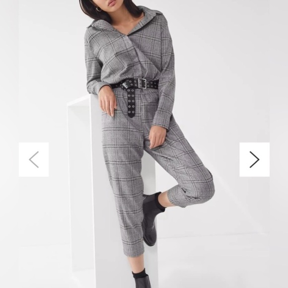 Urban Outfitters x Lucca Couture ‘Dylan’ Plaid Longsleeve Jumpsuit Coveralls XS - Picture 1 of 16